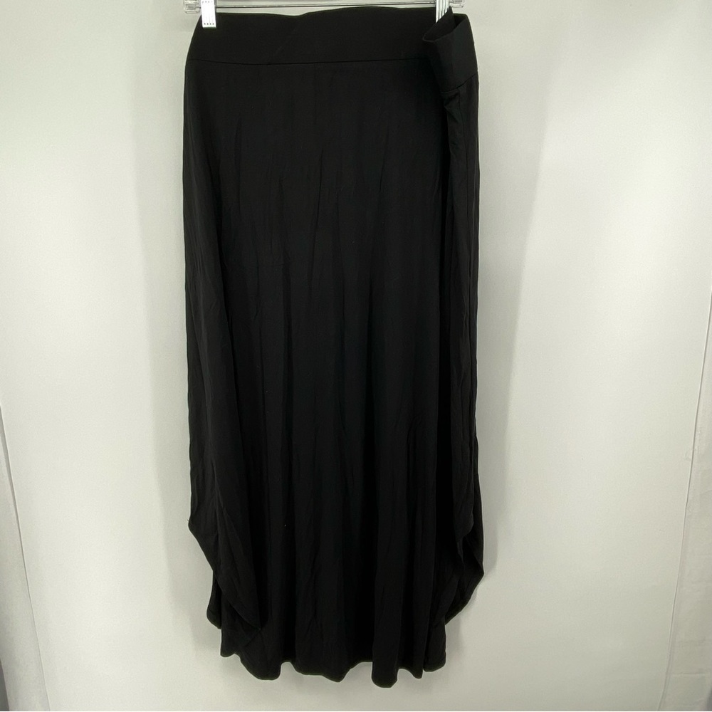 Logo Layers Sz 2X Black Knit‎ Skirt Long Maxi Curved Hem